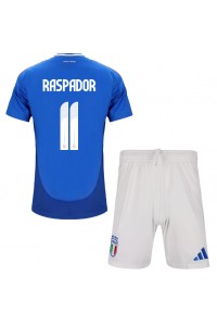 Italië Giacomo Raspadori #11 Babytruitje Thuis tenue Kind EK 2024 Korte Mouw (+ Korte broeken)